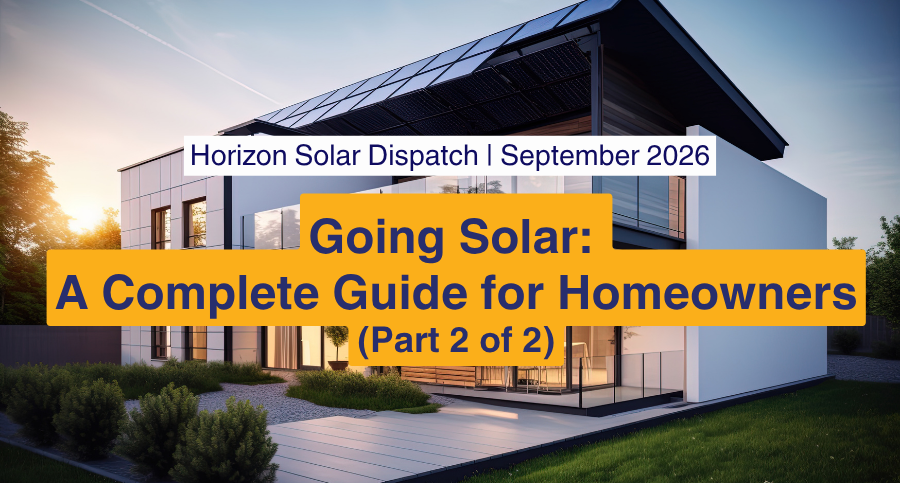 Horizon’s Solar Dispatch  –  Sept 2026